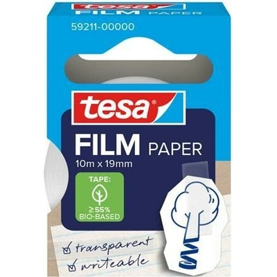 TESA Lepiaca páska, popisovateľná, papier, 19 mm x 10 m priehľadná