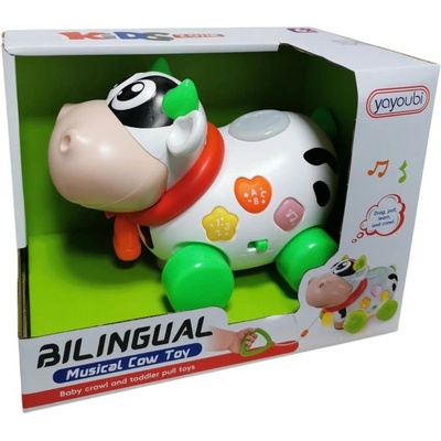 Raya Toys Интерактивна музикална кравичка за дърпане Raya Toys - Musical Cow (503125199)