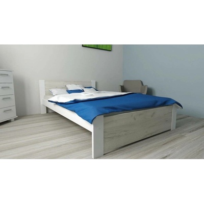 ComfortMatrace Luna + rošt masiv borovice barva dub craft / bílá matrace Goltex 15cm