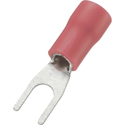 TRU COMPONENTS 745224 vidlicové káblové oko 0.50 mm² 1.50 mm² Ø otvoru=3.2 mm čiastočne izolované červená 100 ks