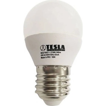 TESLA LED žárovka mini BULB E27 4W 230V 320lm 15 000h 2700K Teplá bílá 180°