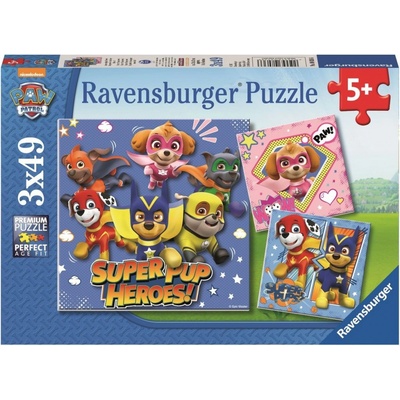 Ravensburger 093694 Tlapková Patrola Chlupatí hrdinové 3 x 49 dielov