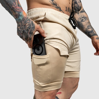 Iron Aesthetics Funkčné šortky SweatPro 2in1 khaki