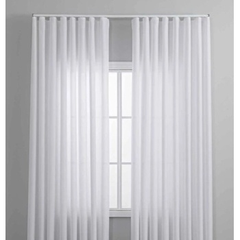 Image 1 of Дрейпари БГ Готова завеса имитираща лен плюс коланче, за директно окачване с вълнообразно фиксирано набиране 1: 2, цвят бял, 245х145 и 245х300, код-2025110-1 от 19.99 евро