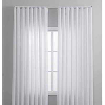 Дрейпари БГ Готова завеса имитираща лен плюс коланче, за директно окачване с вълнообразно фиксирано набиране 1: 2, цвят бял, 245х145 и 245х300, код-2025110-1 от 19.99 евро