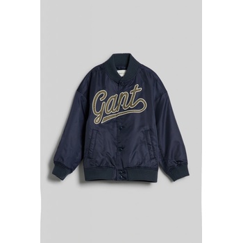 Gant Script Logo Varsity Jacket Evening Blue
