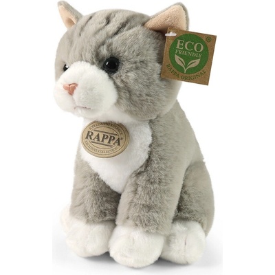 Rappa Plyšová mačka sediaca šedá 23 cm SOFT COLLECTION, ECO-FRIENDLY