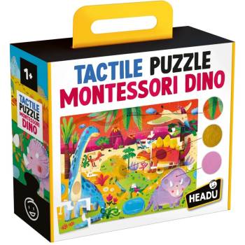 Headu Образователен пъзел, Headu, Тактилен пъзел Динозаври, 18 части (HMU56970)