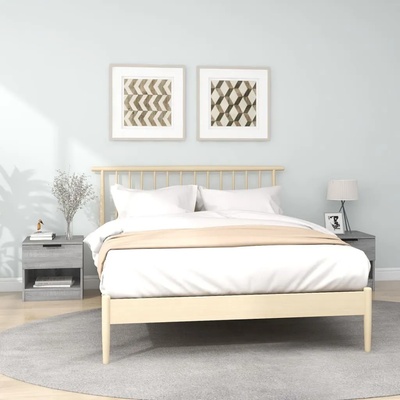 vidaXL Нощни шкафчета, 2 бр, сив сонома, инженерно дърво (817048)