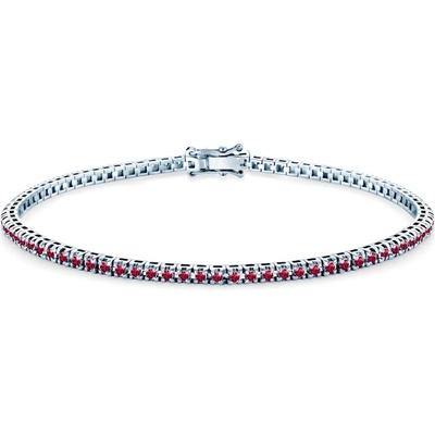 SAVICKI Тенис гривна Luminy 2, 3 мм: бяло злато, рубини