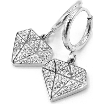 Steel Jewelry náušnice diamant z chirurgické oceli NS 090404