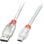 Lindy Кабел Lindy, от USB-A(m) към Mini-B(m), 3m, прозрачен (41784)