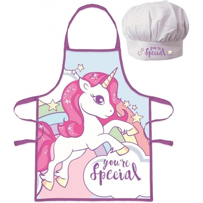 KupMa Zástěra pro děti s kuchařskou čepicí Jednorožec
