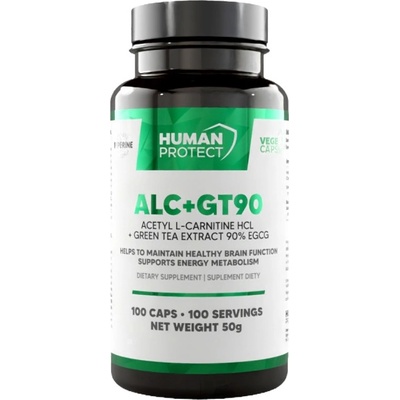 Human Protect ALC + GT90 | Acetyl L-Carnitine & Green Tea Extract with 90% EGCG [100 капсули]
