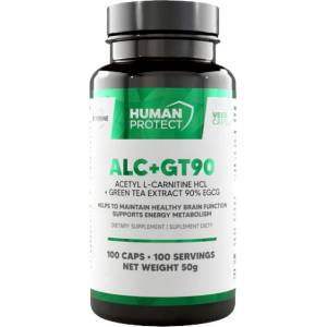 Human Protect ALC + GT90 | Acetyl L-Carnitine & Green Tea Extract with 90% EGCG [100 капсули]