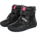 D.D.step dívčí zimní boty W063-356 barefoot černé