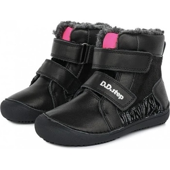 D.D.step dívčí zimní boty W063-356 barefoot černé