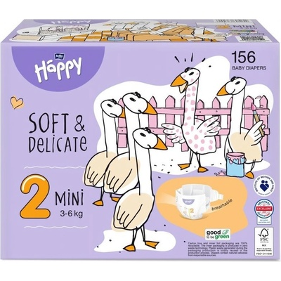 Bella Baby Happy Soft&Delicate 2 Mini 3-6 kg 156 ks