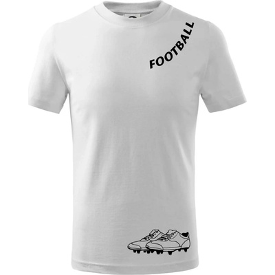 Football nápis šikmo tričko detské biela