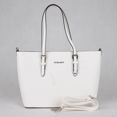 Flora & Co velká elegantní pevná kabelka na rameno F9126 bílá