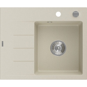 Mexen Ben Гранитна мивка с едно корито и капак, десен 600 x 500 мм, бежов, (6523605000-69)