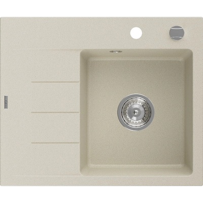 Mexen Ben Гранитна мивка с едно корито и капак, десен 600 x 500 мм, бежов, (6523605000-69)