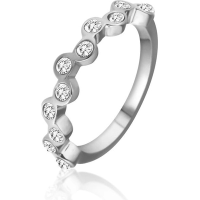 JVD Dámský ocelový prsten se zirkony SSSR0014XG100