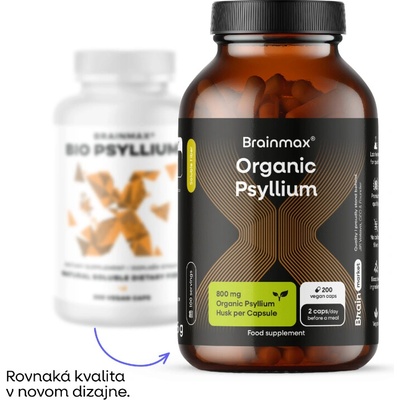 BrainMax BIO Psyllium 800 mg 200 rastlinných kapsúl