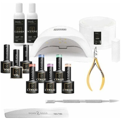 OCHO NAILS Hybridná štartovacia sada 4 s UV LED lampou Glow X 54W