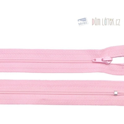 Zips špirálový 3mm nedeliteľný 25cm ružová