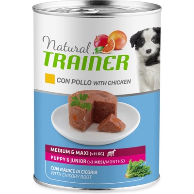 Natural Trainer 12 x 400 г мокра храна за кучета Natural Trainer Medium & Maxi Puppy Junior Chicken