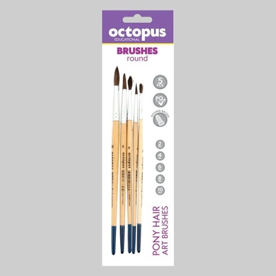 Štetec umelecký guľatý sada 5ks OCTOPUS