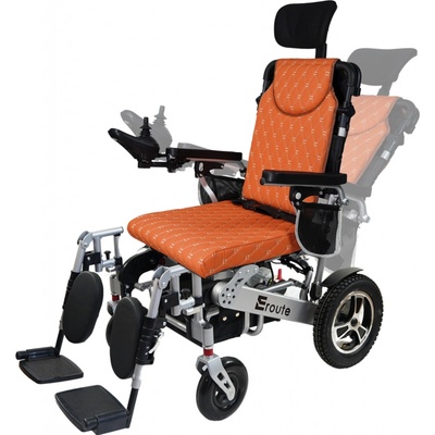 Eroute 8000RN Elektrický invalidný vozík s automatickým sklápaním operadla Oranžová