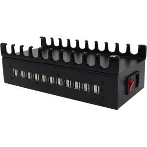 BlackBird Зарядно устройство от електрическата мрежа BLACKBIRD 24xUSB 300W с държач за устройства, черно BH1677 (BH1677)