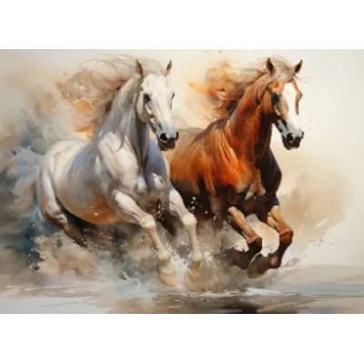 Norimpex - Puzzle Diamant painting: Running horses 30x40cm - 1 - 39 piese