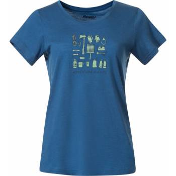 Bergans Graphic Wool Tee Women North Sea Blue/Jade Green/Navy Blue L Тениска (6879-25440-L)