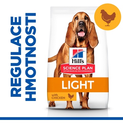 Hill's Science Plan Light granule pre stredné staršie psy s kuracím 14 kg