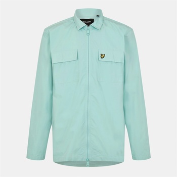 Image 1 of Lyle and Scott Риза с дълъг ръкав Lyle and Scott Men's Cotton Long Sleeve Zip Overshirt - FutureBlue X580