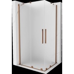 Mexen Velar Duo плъзгаща се душ кабина 100 x 90 см, замръзване, розово злато - 871-100-090-32-60 (871-100-090-32-60)