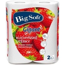 Big Soft Gigant 2 vrstvy kuchyňské papírové utěrky, 2× 80 útržků, 2 role