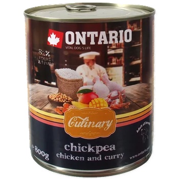 ONTARIO culinary chickpea, chicken and curry - деликатесна консерва за куче с нахут, пиле и къри 800 гр, Чехия 214-22039