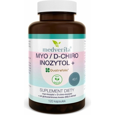 Medverita Myo/D-chiro inozytol 40:1 + Quatrefolic 500 mg 120 kapsúl