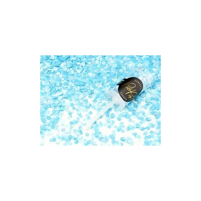 Partydeco push pop konfety tyrkysově modré vystřelovací konfetky