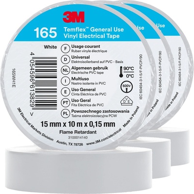 3M Izolačná páska Temflex 165 15 mm x 10 m x 0,15 mm biela 3 ks