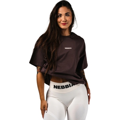 Nebbia Oversized tričko RESET 491 hnědé