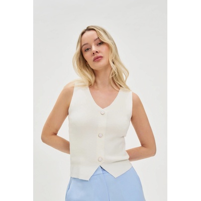 Moodo Бял дамски потник с копчета Moodo Moodo | Byal | ЖЕНИ | XS