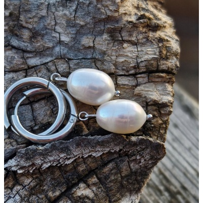 Katyba náušnice Říční perla v kruhu 0675