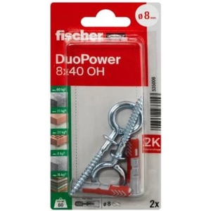 FISHER ДЮБЕЛ fischer 535006 duopower ф8х40мм С ВИНТ ЗАТВОРЕНА КУКА 2бр (535006)