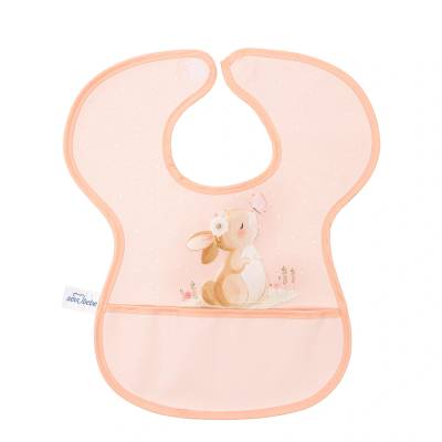 Sevibaby Силиконов лигавник с животинки Цвят розов със зайче (22-186)