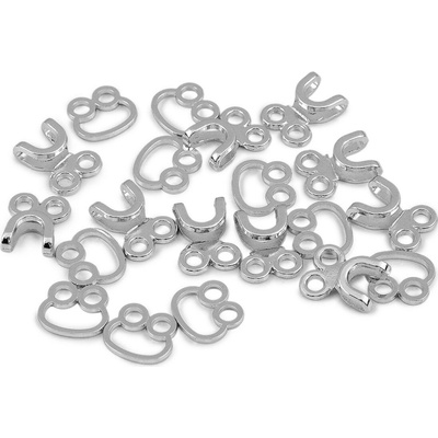 Prima-obchod Designové kovové zapínání / háček a očko 15x23 mm, barva 1 barva nikl